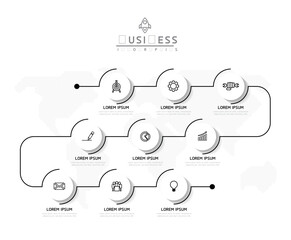 Fototapete - Vector business Presentation Connecting Steps Infographic Template