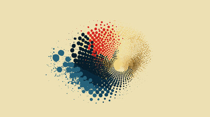 Poster - Abstract colorful dot pattern in warm tones on light background  