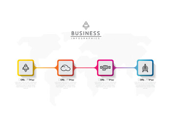 Fototapete - Vector business Presentation Connecting Steps Infographic Template
