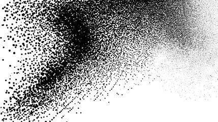 Poster - Black and white textured background with scattered dots and gradients  