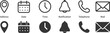 © yan4ik - Contact us signs. Location and contact icons. Calendar and time. Simple symbols. Vector illustration
