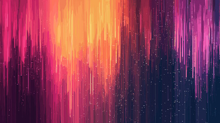 Poster - Colorful glitch vector background with vertical gradient lines  