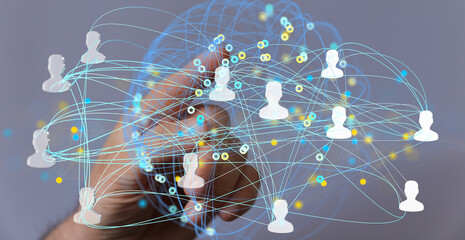 Poster - Abstract image of a network, representing connections, communication, and global reach.