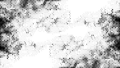 Poster - Black and white abstract halftone pattern with hexagon shape for sporty and modern background. Vector Format Illustration 