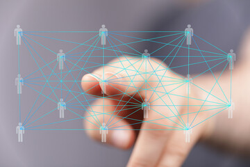 Poster - Abstract image of a network connection showing digital human interaction and global communication.