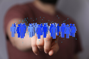 Poster - Digital illustration of a network of people.  Ideal for social media, networking, and community concepts.