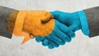 © Babb - Two hands shake firmly, signifying a business partnership. The background features abstract speech bubbles, emphasizing communication and collaboration in the workplace