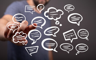 Poster - Conceptual image of communication, networking, and social media.