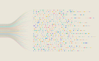 Poster - Big data visualization. Social network, financial analysis of complex databases. Data mining. Vector technology background. Information analytics concept.