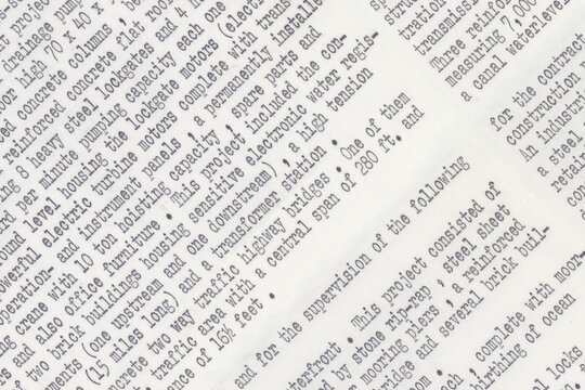 Angled text on an aged, typewritten page. The text is typed with an old typewriter from the sixties
