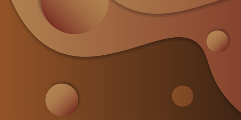 Wall Mural - modern abstract background with brown gradient and curved golden lines for stylish visuals and layou