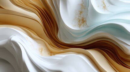Poster - delicate layers of paper mimic the textures of sandstone and clay hills, blending harmonious pastel 