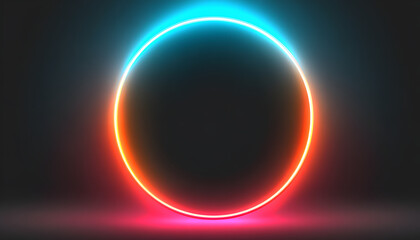 Poster - neon circle frame