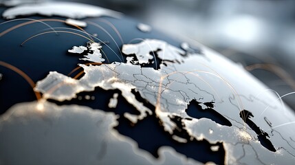 Poster - A detailed depiction of a network map illustrating data flows and connections across Europe, showcasing internet communication