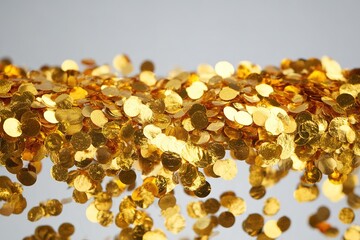 Poster - Golden confetti cascade creates a festive atmosphere during a celebration