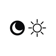 Poster - Day and Night Mode Icons A Simple Visual Representation of Sunlight and Moonlight Displayed in Black and White