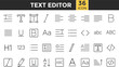 © creativeKawsar - Text Editor Line Icon Set. Pixel perfect and Outline Editable Stroke Icons collection for Text, Writing, Paragraph, Font, Editor Tool, Formatting, and Typography
