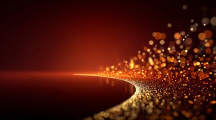 Poster - Blurry image of a red line with gold specks