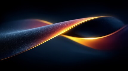 Poster - Wave of light and dark colors with a red and orange line