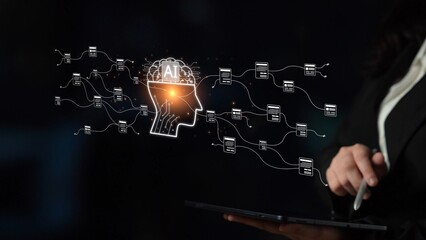 Poster - AI transforms how we manage digital data. From smart indexing to AI-driven search, file handling becomes intelligent. AI file management improves speed, accuracy, and data organization. Muxer