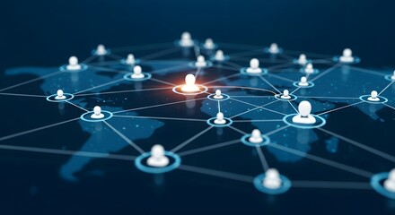 3d illustration connecting people on the internet, social network connection