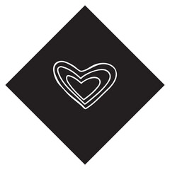 Poster - Heart icon vector. Love logo design. Heart vector icon illustration in rhombus isolated on white background