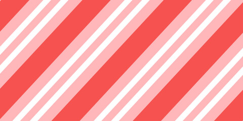 Poster - Simple red cream color thin to thick diagonal line pattern a pink and white striped background with a red stripe.
