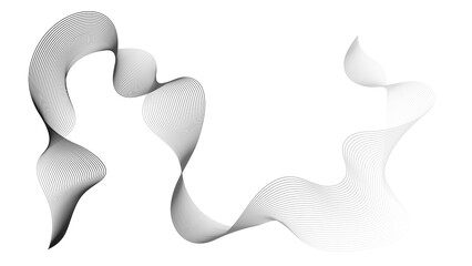 Poster - Abstract backdrop with grey wave gradient lines