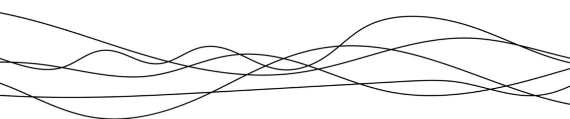 Poster - Thin curved wavy lines