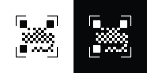 Qrcode icon symbol. simple flat symbol on blank background.