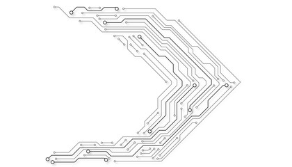 Poster - Abstract black circuit cyber direction on white design modern futuristic technology background vector