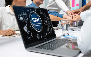 Poster - Customer relationship management system on brisk computer for CRM business and enterprise