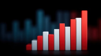 Poster - A series of red and white bars are stacked on top of each other