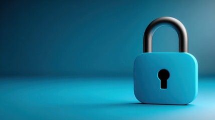 Poster - A blue lock with a keyhole on a blue background