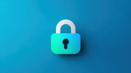 Poster - A blue background with a green lock on it