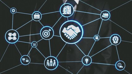 Poster - B2B strategy and technology transforming business-to-business operations, optimizing communication, and enhancing market efficiency with digital B2B tools and innovation. Spire