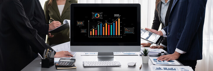 Poster - Business data dashboard provide business intelligence analytic for marketing strategy planning brisk with big data set to analyze customer demands and foreseeing business future