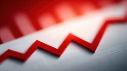 Poster - A red line with a white background