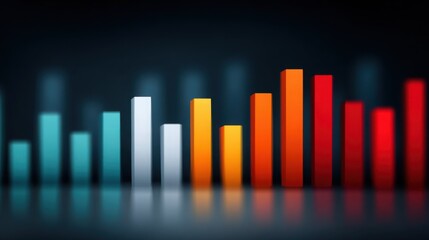 Poster - A series of colorful bars are shown in a dark background
