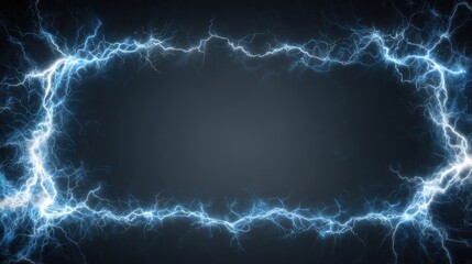 Wall Mural - Energetic Lightning Frame: A Dynamic Design Featuring Electrifying Borders and Backgrounds