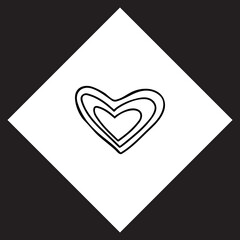 Poster - Heart icon vector. Love logo design. Heart vector icon illustration in rhombus isolated on black background