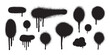© AlexTroi - Graffiti spray splatter in grunge drip stencil and black ink style. Urban tag paint with messy blob texture for bold compositions. Great for street art or alternative poster design.