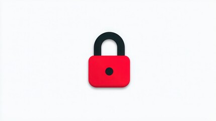 Poster - A red lock with a black handle