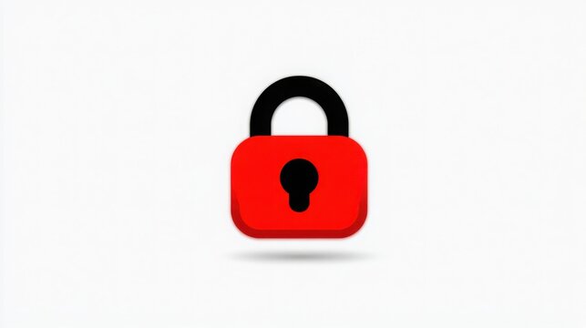 A red lock with a keyhole