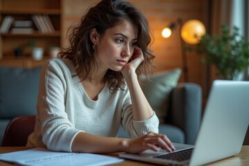 Poster - Emotions Unleashed: A Creative Photo Series of a Woman's Survey Form Journey on her Laptop