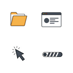Poster - Set of four different icons for web and app development design