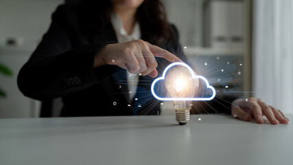 Poster - Cloud computing enables digital growth with secure data storage, scalable infrastructure, and strategic cloud-based business solutions. Latch