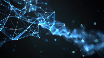 Poster - Blockchain technology futuristic hud background with blockchain polygon peer to peer network. Global cryptocurrency blockchain business banner concept., no logos, no brands