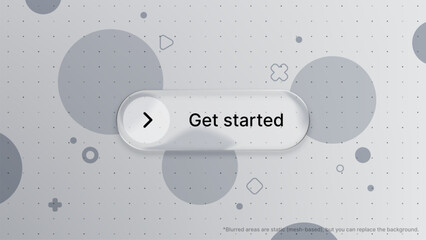 Poster - Liquid glass morphism vector button with text 