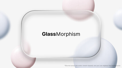 Poster - Glass morphism user interface design with blurred shapes and soft colors, modern abstract background for presentation